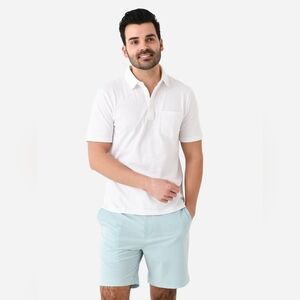 Faherty Men's Mist Sunwashed Short Sleeve Polo